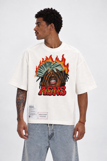 T-Shirt Oversize Burning Cash