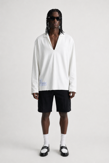 Camicia Oversize white con Collo Aperto