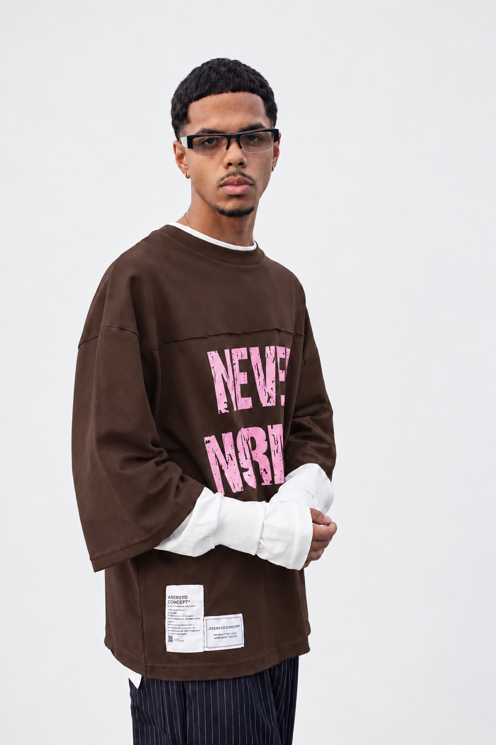 Long Sleeve Oversize Never Normal Marrone
