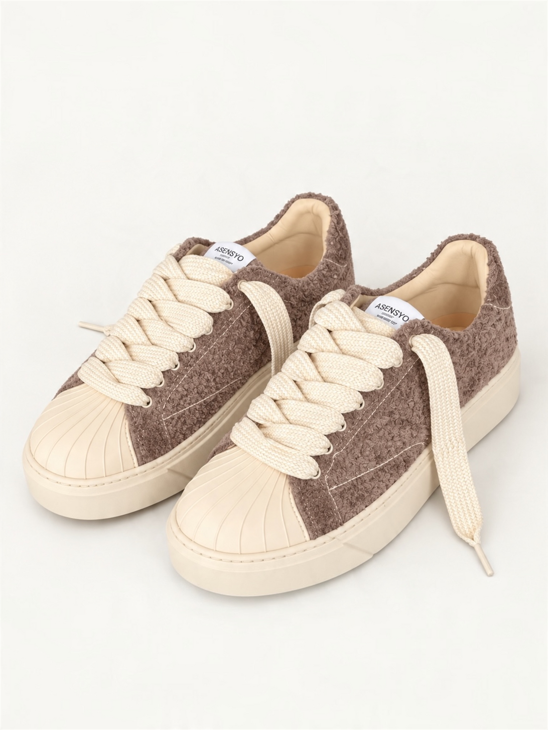 Sneakers in Bouclé Tortora