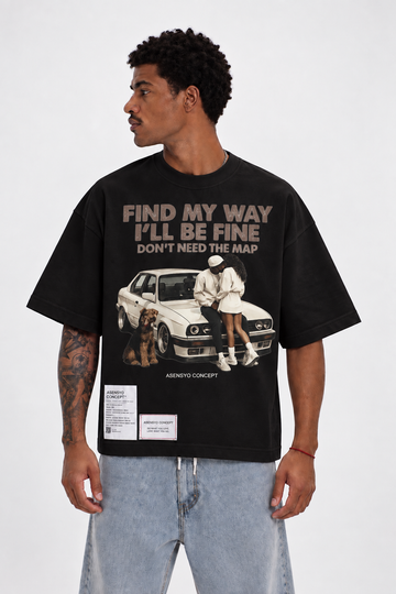 T-Shirt Oversize Find My Way Nera