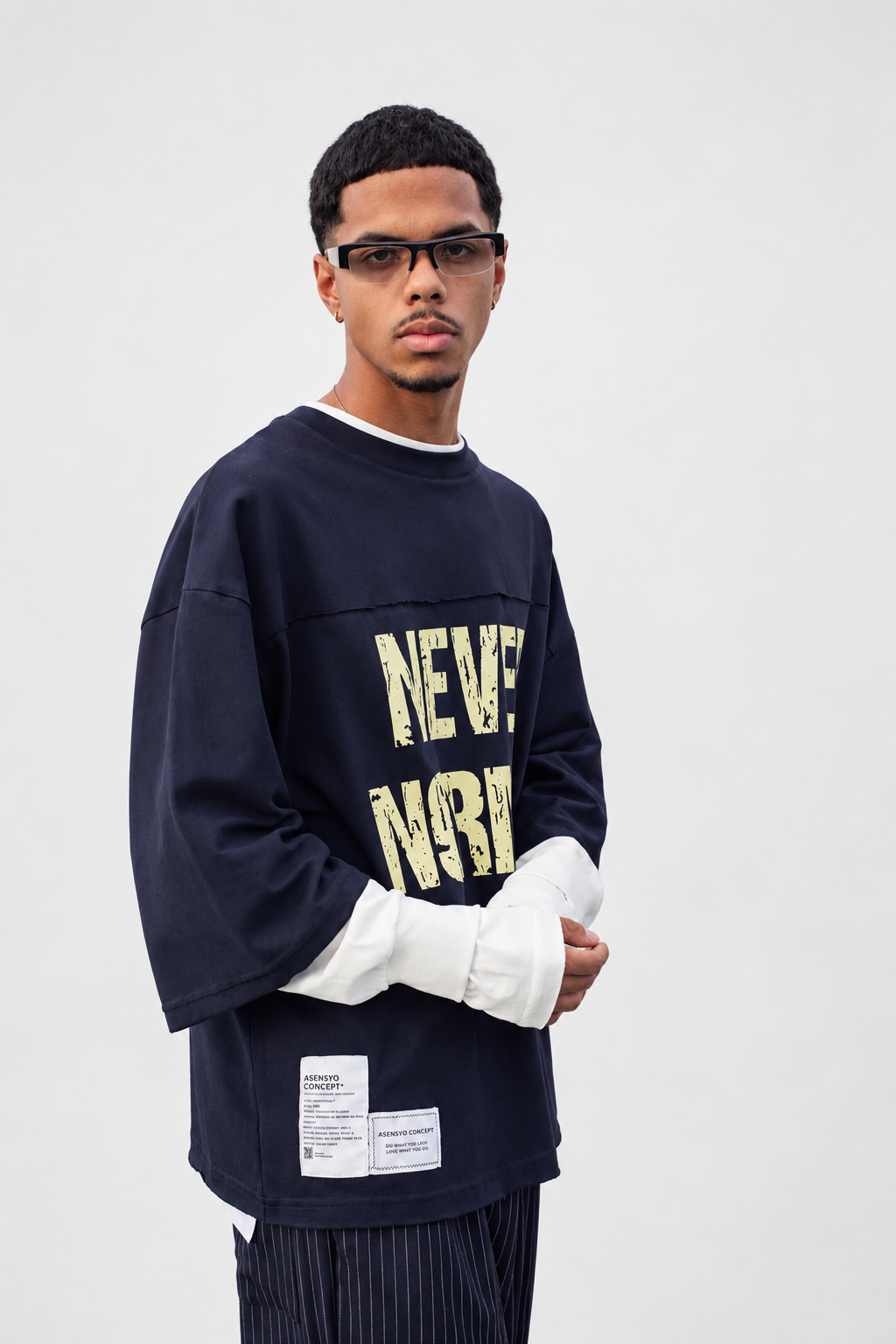 Long Sleeve Oversize Never Normal Blu Navy