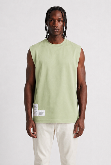 Canotta Oversize pistacchio Uomo in Cotone Premium