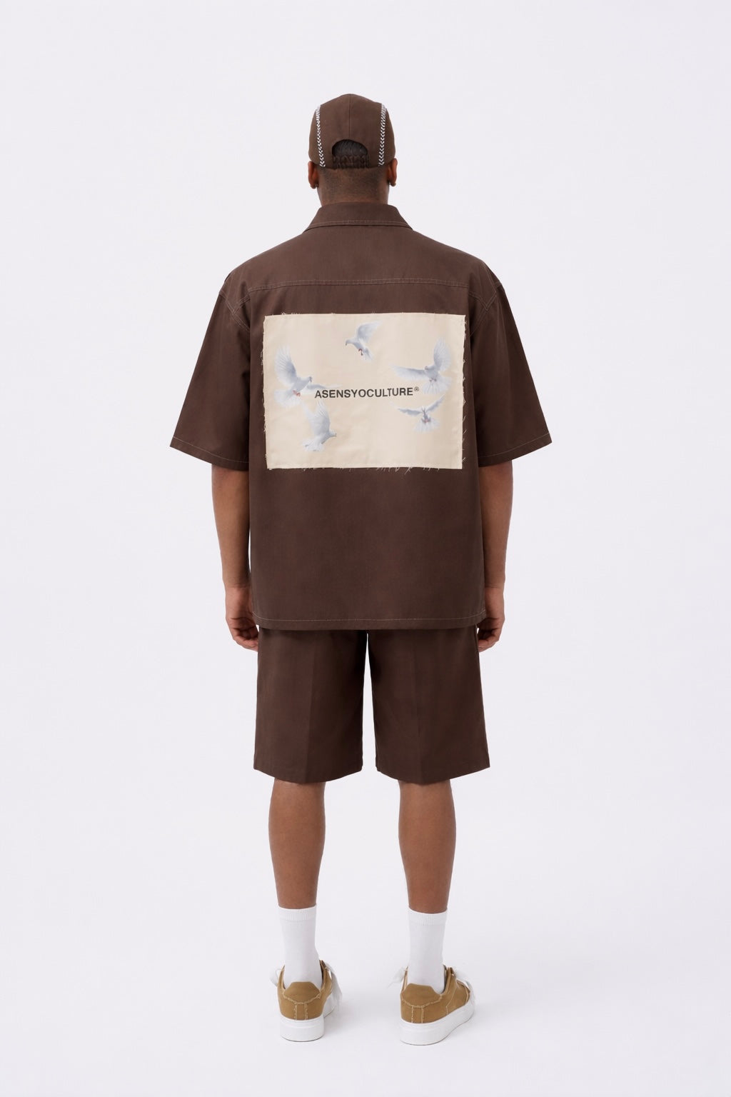 CAMICIA UTILITY PATCH PIGEON BROWN