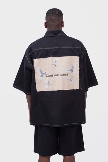 CAMICIA UTILITY PATCH PIGEON BLACK