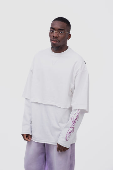 LONGSLEEVE LAYERED WHITE