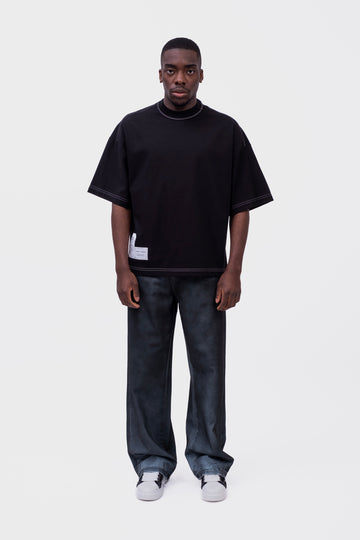 T-SHIRT OVERSIZE CROP BLACK